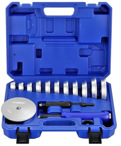 PESIKO 16tlg Radlager Druckstück Treibsatz mit Hand- und Pneumatikhammer, Eintreiber für Lager Buchsen Simmerring Lagerpresse Werkzeug
