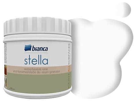 Bianca Stella Fliesenfarbe Ohne Schleifen - Wasserbasierter Parfümierter Fliesenlack für Badezimmer, Küche, Bodenfliesen, Wandfliesen - Weiß, Glänzend, Kratzfest, Hochdeckend, 500ml