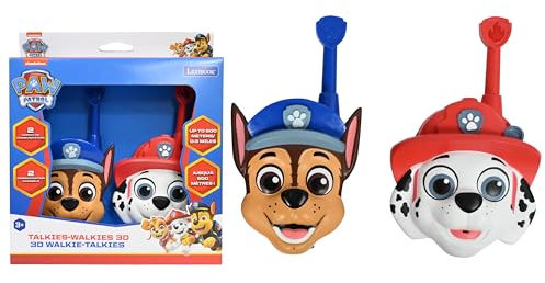 Lexibook, Paw Patrol, 3D Chase und Marshall Walkie-Talkies, 500m Reichweite, 2 Kommunikationskanäle, Gürtelclip, Rot/Blau, TW18PA