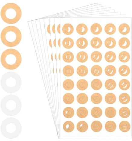 Blmirror 800 Piezas de Refuerzo de Orificios de Papel, Círculos de Refuerzo de Orificios de Carpeta de 1/4 de Pulgada (Juego de Papel y Transparente)
