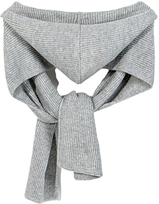 ZEPFJHE Scialle caldo in maglia con cappuccio invernale, sciarpa alla moda con cappuccio, accessori per il collo, per ufficio, donna, ragazza, avvolgicolli quotidiani, sciarpa alla moda, Grigio chiaro