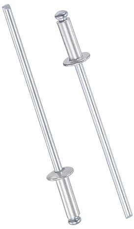 TOP-VIGOR Aluminium Blind Rivets 2.4mm x 6mm, Silver Pop Rivets for Metal Fixing, Open-End Pop Blind Rivets for DIY, Furniture & General Repairs, Pack of 60