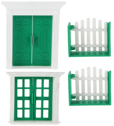 SUPVOX Juego de Puerta y Ventana en Miniatura para Casas de Muñecas, Accesorio de Resina Fácil de Cortar, Diseño Realista para Proyectos de Casas Pequeñas y Actividades Familiares