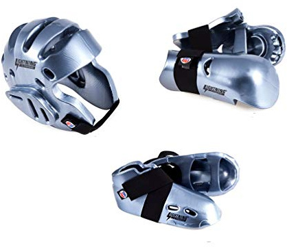 Lightning Silver Karate Sparring Gear Package Deal - Child Medium