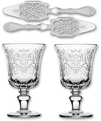 2X La Rochere Absinth Glas Amboise 260 ml + 2X Absinth Löffel Antique