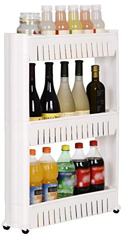 eSituro Nischenschrank 3 Fächer Nischenregal mit 3 Ablagen Nischenwagen SBSS0025