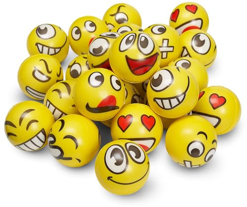 THE TWIDDLERS 24 Groß Stressbälle, 6cm Anti-Stress Wutbälle Spielzeug für Jungen & Mädchen, Erwachsene - Kindergeburtstag Mitgebsel, Mitbringsel, Gastgeschenke, Give Aways