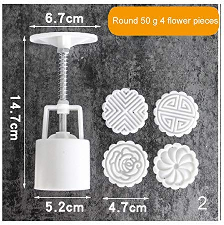 ECOSWAY Fyrkantig/rund månkakform handtrycksmaskin form med blomstämplar plast kakskärare