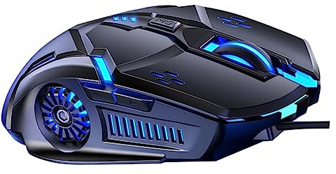 jojofuny USB Wired Gaming Mouse Ergonomic Design 6D Key Layout Colorful Luminous Light Wear-Resistant Surface Accurate Game Positioning for Gamers