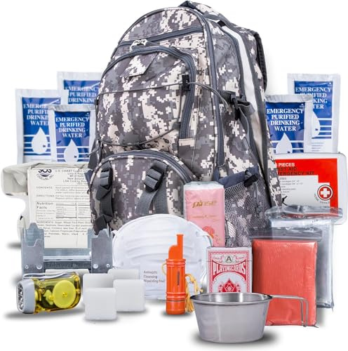 Blue Coolers Blue Seventy-Two - Pro Series - Camo Deluxe | 72 Hour Emergency Backpack Survival Kits for 1 Person | Survival Kit for Wildfires, Earthquakes, Tornado, Hurricane, and Other Emergencies