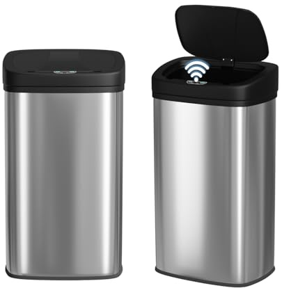 BestOffice 22 Gallons Automatic Sensor Large Kitchen Trash Can with Stainless Steel, Touchless Garbage Bin with Lid for Kitchen, Home, Office Waste Bin 82L