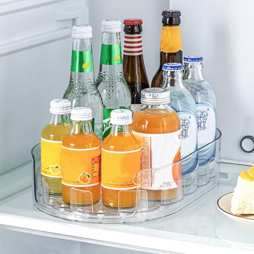 WUSUPU Organizer Frigorifero Bottiglie,Dispenser Lattine Frigorifero Organizer,360° Portaspezie Organizers Girevole,per Cucina, Armadietti