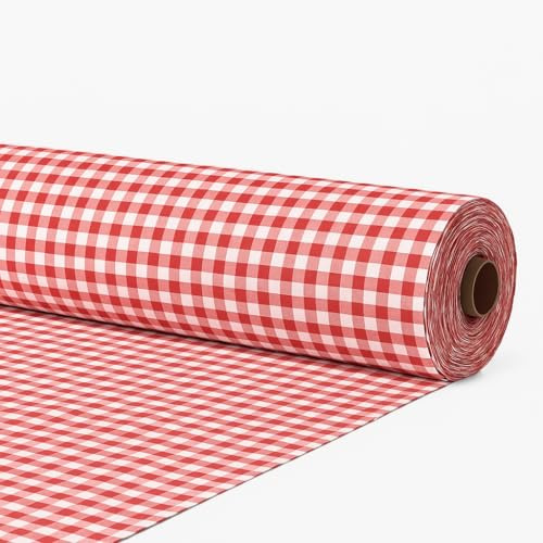 Tissu au mètre carré vichy coton couture patchwork 1 m x largeur 280 cm, couleur rouge