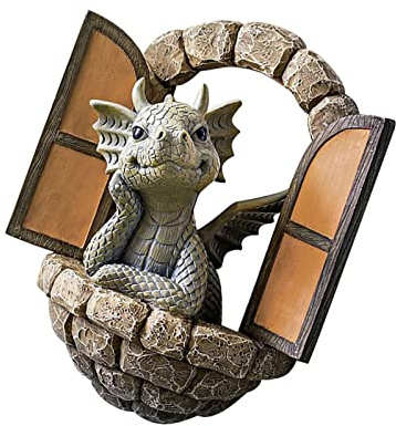 Acouto Dinosauriefigur, Hartsmaterial Söt Dinosauriekonststaty för Hemdekorationer och Presenter (W110)