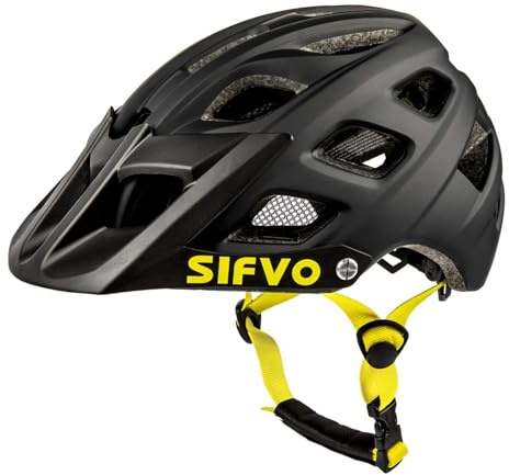 SIFVO Kids Bike Helmet Kids Helmet Age 6 + Boys and Girls Bike Helmets with Cool Visor, Bike Helmets for Kid, Youth Bike Helmet Adjustable & Lightweight (54-57cm) (Black)