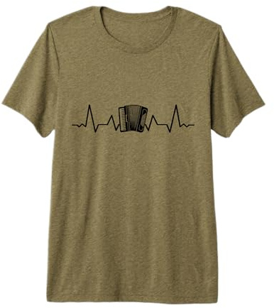 Accordéoniste Accordéon-Musicien Cardiogram Accordéon T-Shirt Haut de Gamme