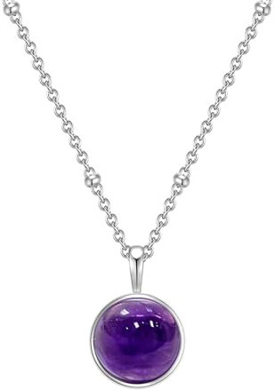 Glanzstücke München Plata de ley 925 Amatista Cadena de ancla