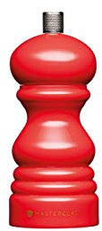 Masterclass Moulin à Poivre Ou à Sel avec Capuchon Interchangeable, Plastique, Rouge, 12 cm