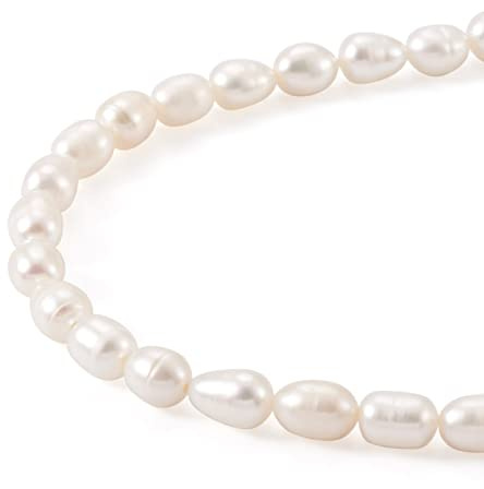 Fashewelry – Filo di perle naturali coltivate d'acqua dolce per collane, bracciali, orecchini, gioielli, 4-5 mm, circa 27 perline/filo