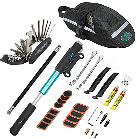 CHUMXINY Kit Reparation Velo, Kit Crevaison Velo, Kit Velo Convient pour Une Utilisation dans des Situations d'urgence Lors de Voyages Longue Distance