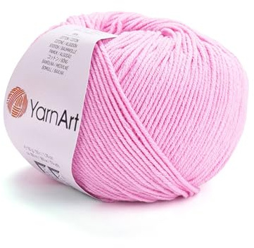 YarnArt, Jeans, Hilo de mezcla de algodón para amigurumi, ganchillo y punto, hilo turco suave 55 % algodón, 45 % poliacrílico, para proyectos hechos a mano, Color 20
