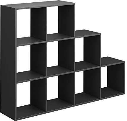 Vicco Treppenregal, stehendes Bücherregal, Anthrazit, 142.2 x 107.8 cm