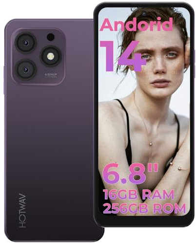 HOTWAV Note 13 Max Handy Ohne Vertrag: Smartphone 4G Android 14 Octa Core 16GB+256GB/1TB Erweiterbar, 5160mAh 6.8 HD+, 48MP + 16MP Kamera Simlockfreie Handys Face ID/Fingerabdruck/GPS/OTG//GPS