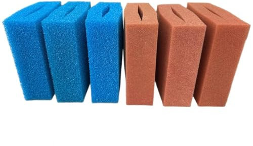 BioTec 5/10/30 Ersatzschwamm Sets passend für Oase Biotec Teichfilter/rote und Blaue Filterschwämme geschlitzt/Abmessung 25 x 25 x 8 cm/deutsche Qualität/Filterschwamm (Set Biotec 10 Oase)
