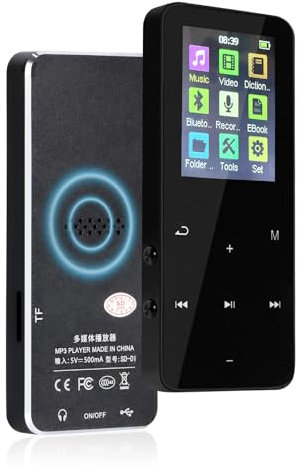 Reproductor de MP3 con Bluetooth 5.3 - Helterfolg Reproductor de Música Portátil con Altavoz HD Integrado, Grabadora de Voz, Sonido HiFi, Función de Libro Electrónico (8GB)