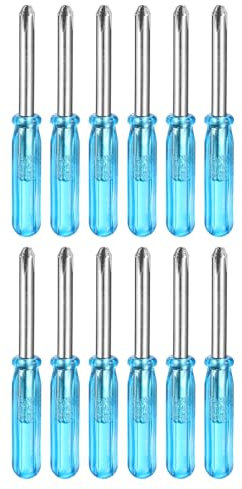 sourcing map 12pcs PH1 Mini Phillips Screwdriver #1 1.8 Length Screwdrivers 0.9 Carbon Steel with Ergonomic Handle for DIY Repairing, Blue