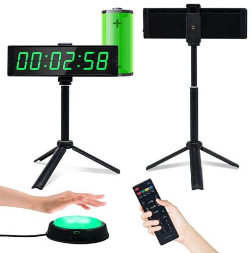 YZ Temporizador Digital con Botón Cronómetro, LED 12/24H Reloj Digital Pared Grande, cronómetro de Cuenta Regresiva/up, Temporizador de Gimnasio portátil, Reloj cronometro Digital Deportivos