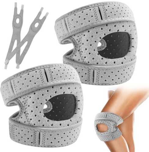 Vylyciy 2PCS Ginocchiera Ortopedica Regolabile, Tutore Ginocchio Menisco, Ginocchiera Sportiva da Uomo e Donna, Fascia Ginocchio Sport per Ginocchio, Menisco, Artrite, Tendinite, per Sport, Corsa, S