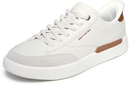 Skechers Hombre Verloma Radical Slip-In Entrenador, Off White Synthetic/Suede, 41 EU