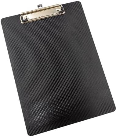 WEDO Klämbräda A4 svart i koloptik – skrivplatta av polypropen med robust metallklämma och upphängningsögla, format 31,5 x 22,5 cm, klämtjocklek upp till 8 mm
