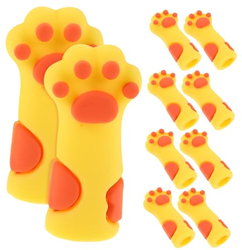 AUTSUPPL Fundas Protectoras de Silicona para Tijeras y Herramientas de Pedicura Diseño Antideslizante y Forma de Pata de Gato, 10 Piezas Reutilizables para Cuidado de Uñas