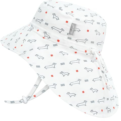 Jan & Jul Grow-with-Me Chapeau de soleil Xplorer en coton à grand bord pour bébés, tout-petits et enfants, Teckel, 6-24 mois