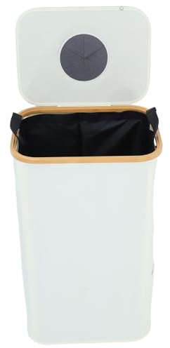 Homoyoyo Foldable Recycling Bin with Lid 105l Large Fabric Bottle Storage Container with Inner Bag Oxford Cloth Bottle Bin for Indoor Kitchen Waste Sorting