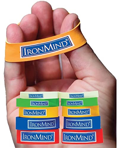 IronMind Expand-Your-Hand Bands 10 Pack: Kiss Elbow Pains Goodbye - Prevent, Rehab, Reduce Pain from Tennis Elbow, Carpal Tunnel. Authentic, original, effective