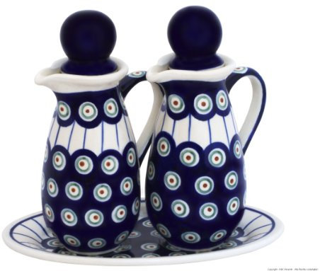 Unbekannt Bunzlauer Distributeur de vinaigre et d'huile en céramique en kit dans Un décor 8