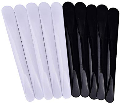 Lurrose 10 pezzi spatola cosmetica spatola cosmetica maschera spatola crema cucchiaio per maschera viso (bianco e nero)