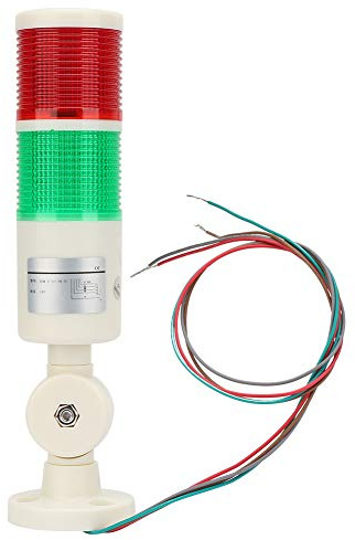 LED Luz de Señal de Torre, Luz de señal de advertencia Luz de señal de alarma Lámpara de baliza verde roja de 24 V con sonido de zumbador