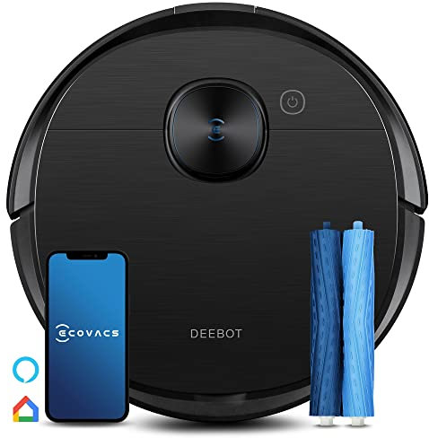 ECOVACS DEEBOT T9 AIVI Saugroboter mit Wischfunktion (3000Pa AIVI Menschen-/Hindernisvermeidung, Verwicklungsfreie AeroForce® Multi-Surface Gummi-Doppelbürste, OZMO Pro) -【Testsieger - Sehr Gut (1,5)】