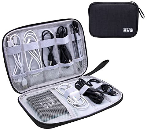Kabel Organizer Tasche Elektronik Zubehör Tasche Reisen Kabeltasche Universal Elektronische Organizer Geeignet für Kabel, Festplatten, SD-Karten, Mäuse, Ladegeräte (schwarz)