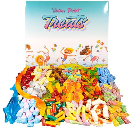 TREATS Premium Retro Sweets Gift Box: Pick and Mix, Sweet & Sour Birthday Gifts for Men Women and Kids, Candy Hamper for Birthday, Kids, Thank You, Congratulations, Halloween, Christmas