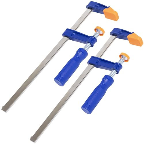 AERZETIX - C68511 - Juego de 2 sargentos de carpintero 50x250mm - abrazadera junta bomba - profundidad 50mm - apertura de mandíbula 250mm - fuerza de sujeción 170 kg - manija de plástico