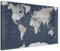Stilvolle Pinnwand Weltkarte - Granit Gipfel - Deutsch in 150 x 100 cm, stabile Rückwand zum Pinnen inkl. Starterkit - Leinwand-Kunstdruck Wandbild Landkarte XXL