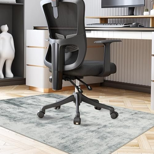 Famibay Protector Suelo Silla Ruedas 90 x 120 cm Antideslizante Alfombra Silla Escritorio Alfombra Silla Gaming Gris Lavable para Silla de Oficina Baldosas Suelos Duros