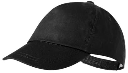 makio Gorra Beisbol para niño y niña, 5 Paneles de Vivos Colores. 100% algodón, con Orificios de ventilación y Cierre Ajustable. Gorra Infantil, niñas y niños Entre 4 y 13 años (Algodón, Negro)