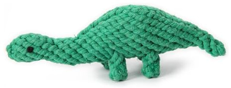 Mythonic Pawish Play Rex the Green Dinosaur Dog Rope Toy (25cm) Tough Chew Toy for Medium & Large Dogs Natural Cotton, Teeth Cleaning, Safe for Puppies