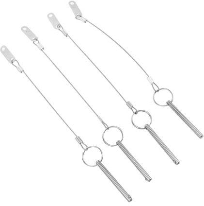 Abaodam 4piezas Pasadores De Seguridad De Acero Carbono Con Anillo Para Pasadores Rápido Desbloqueo Con Resorte Diseño Automático Para Topes Bimini y Equipos De Vehículos